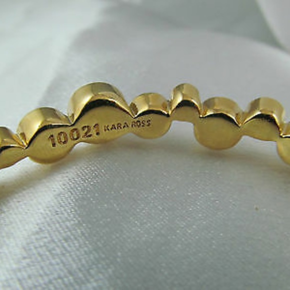 10021 Kara Ross Gold & Blue Crystal Earrings - Picture 6 of 6